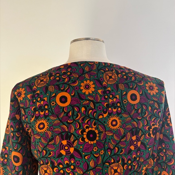 Zara Trafaluc bold retro floral print long sleeve mini dress - Picture 4 of 5